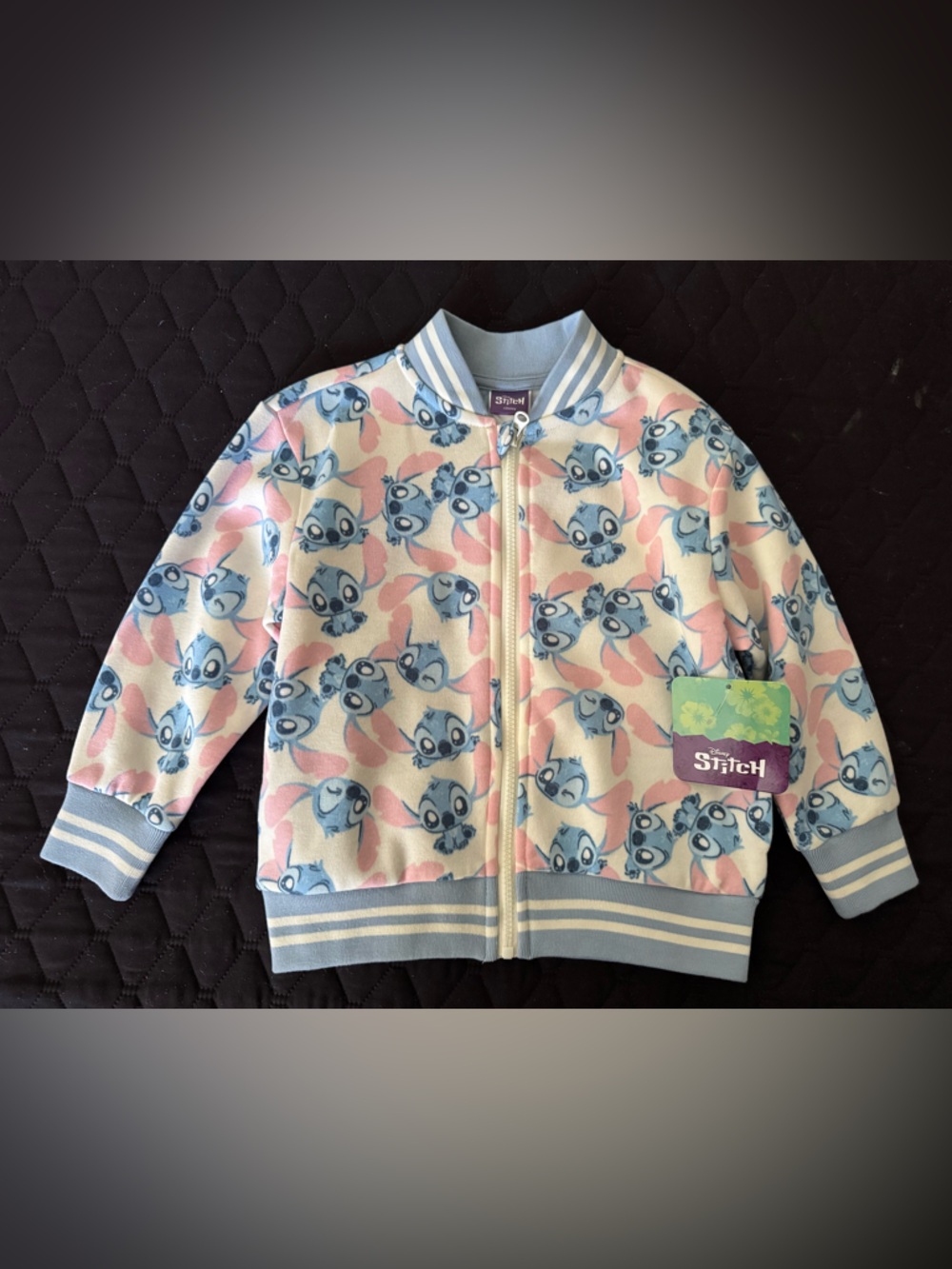 Disney Stitch Jacket - Cream, Blue & Pink Character Print